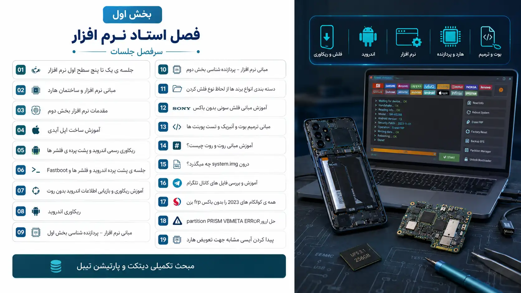 دوره نرم افزار موبایل - حذف FRP و تعویض هارد